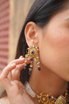 Royal Elegance - Gold plated kundan set with freshwater pearls