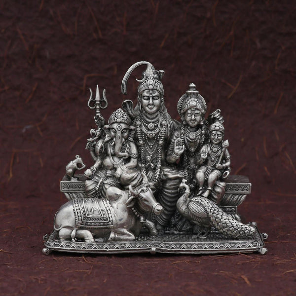 Divine Grandeur – Premium 925 Silver Shiv Parivar Idol