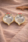 Silver Gold-Plated Diya - Simple Elegance, Timeless Grace (Single)