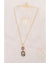 Hallmark 925 Silver Gold-Plated Kundan Maroon Necklace with Semi-Precious Stones