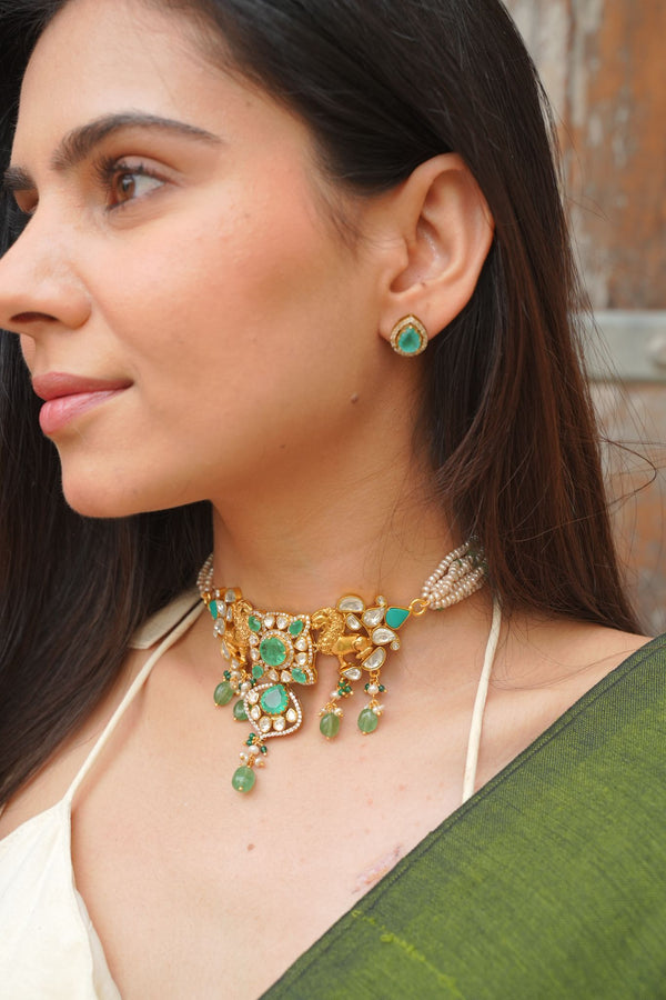 Regal Moissanite Lion Choker Set