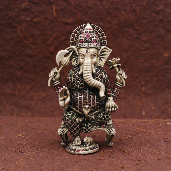Divine Prosperity – Premium 925 Silver Ganesh Lakshmi Idol