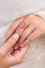 Hallmark 925 Silver Gold-Plated Pink & Green Kundan Floral Ring