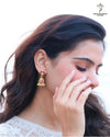 Hallmark 925 Silver Gold-Plated Kundan Jhumka Earrings with Pearl Drops