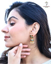 Hallmark 925 Silver Gold-Plated Kundan Jhumka Earrings with Pearl Drops